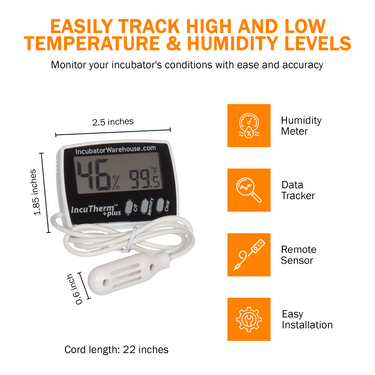 Incutherm™ Plus Hatch Monitor With Digital Thermometer & Hygrometer